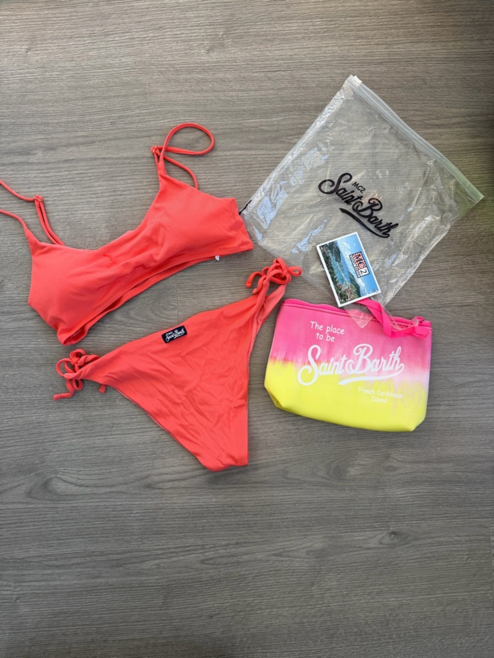 MC2 Saint Barth Ribbed Peach Bikini Set M $158